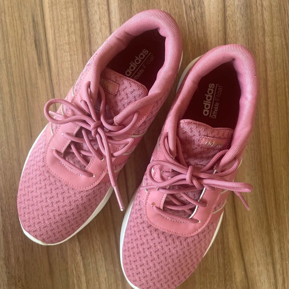 Pink Adidas lifestyle/running shoes
